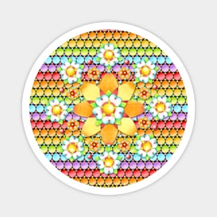 Candy Rainbow Daisy Magnet